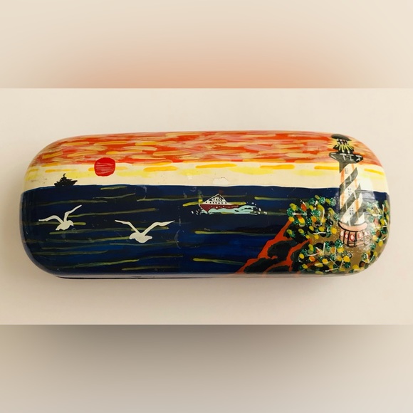 Hand Painted by Artist Accessories - New Hard Eyeglasses Case Hand Painted by American Artist in USA Summer